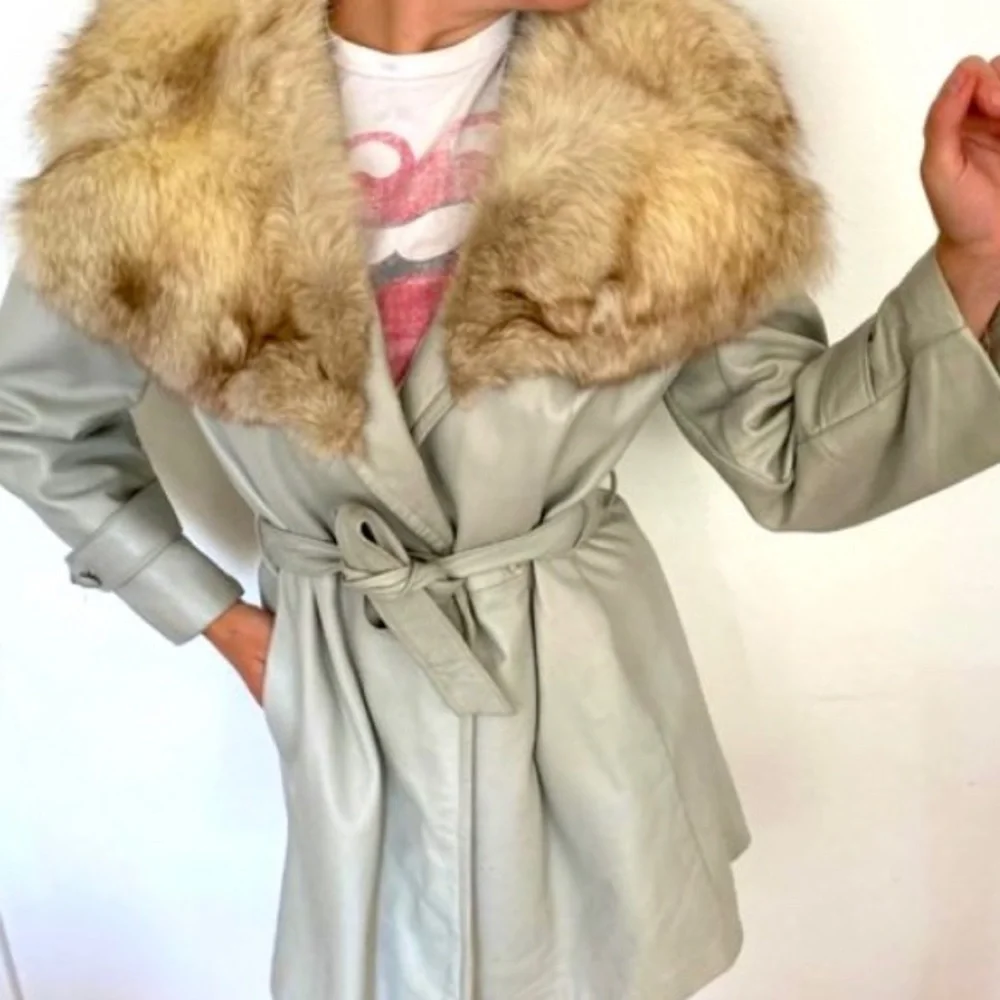Vintage fur and leather coat - Picture 1 of 12